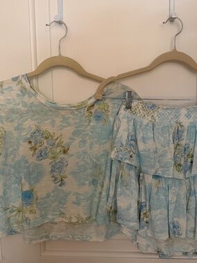 Loveshack Fancy top/skirt set